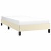 vidaXL Estrutura de cama 90x190 cm couro artificial cor creme