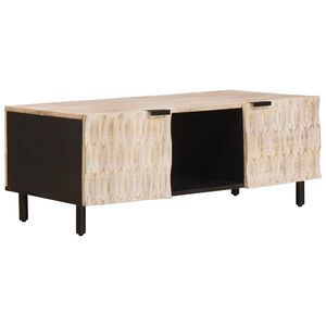vidaXL Mesa de centro Branco 100 x 54 x 40 cm Madeira de manga maci&ccedil;a