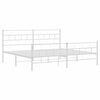 vidaXL Estrutura de cama com cabeceira e p&eacute;s 193x203 cm metal branco