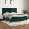 vidaXL Cama com molas/colch&atilde;o 180x200 cm veludo verde-escuro