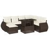 vidaXL 8 pcs conjunto sof&aacute;s de jardim c/ almofad&otilde;es vime PE castanho