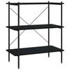 vidaXL Unidade com 3 prateleiras 80x40x92 cm preto