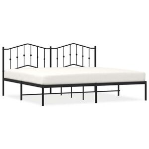 vidaXL Estrutura de cama com cabeceira 193x203 cm metal preto
