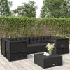 vidaXL 6 pcs conjunto lounge de jardim c/ almofad&otilde;es vime PE preto
