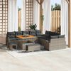vidaXL Conjunto de Sof&aacute; de Jardim 13 pcs Cinzeto Rattan Sint&eacute;tico