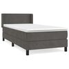 vidaXL Cama com molas/colch&atilde;o 90x200 cm veludo cinza-escuro