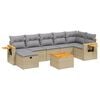 vidaXL 7 pcs conj. sof&aacute;s jardim c/ almofad&otilde;es vime PE bege misturado