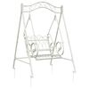 vidaXL Banco de Balan&ccedil;o A&ccedil;o 113 x 121,5 x 168 cm Branco Antigo