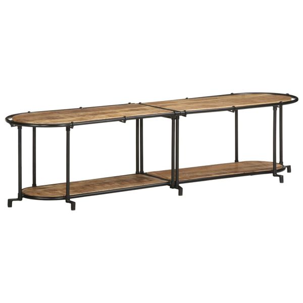 vidaXL M&oacute;vel de TV 160x42x40 cm madeira de mangueira &aacute;spera maci&ccedil;a