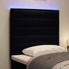 vidaXL Cabeceira LED com luzes de tira LED Preto 100 cm Poli&eacute;ster