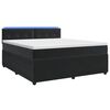 vidaXL Cama box spring com colch&atilde;o Preto 140 x 190 cm Veludo