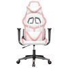 vidaXL Cadeira gaming couro artificial branco e rosa