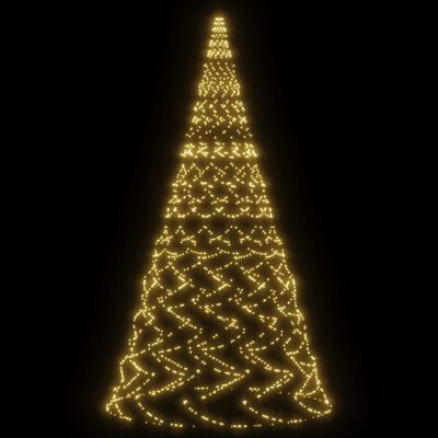 vidaXL Árvore de Natal mastro de bandeira 3000LEDs 800cm branco quente