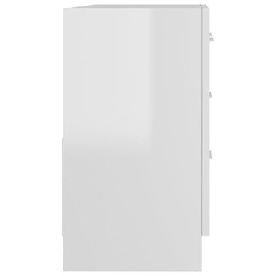 vidaXL Armário de lavatório 63x30x54 cm contraplacado branco brilhante