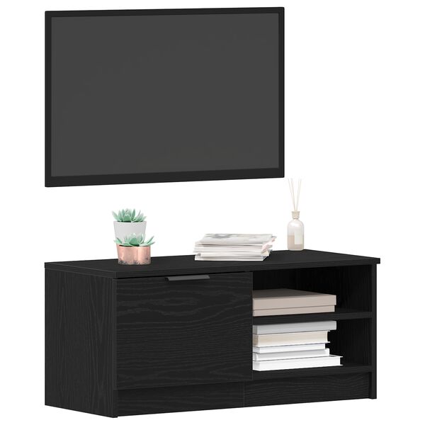 vidaXL Gabinete para TV Carvalho Preto 80 x 35 x 36,5 cm