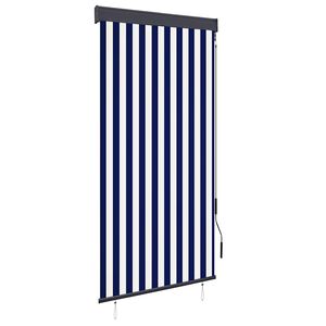 vidaXL Estore de rolo para exterior 100x250 cm azul e branco