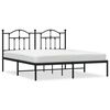 vidaXL Estrutura de cama com cabeceira 160x200 cm metal preto