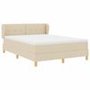vidaXL Cama Box com colch&atilde;o com cabeceira Creme 140 x 190 cm tecido