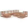 vidaXL 10 pcs conjunto lounge de jardim pinho maci&ccedil;o castanho-mel
