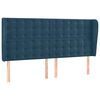 vidaXL Cabeceira cama c/ abas veludo 163x23x118/128 cm azul-escuro