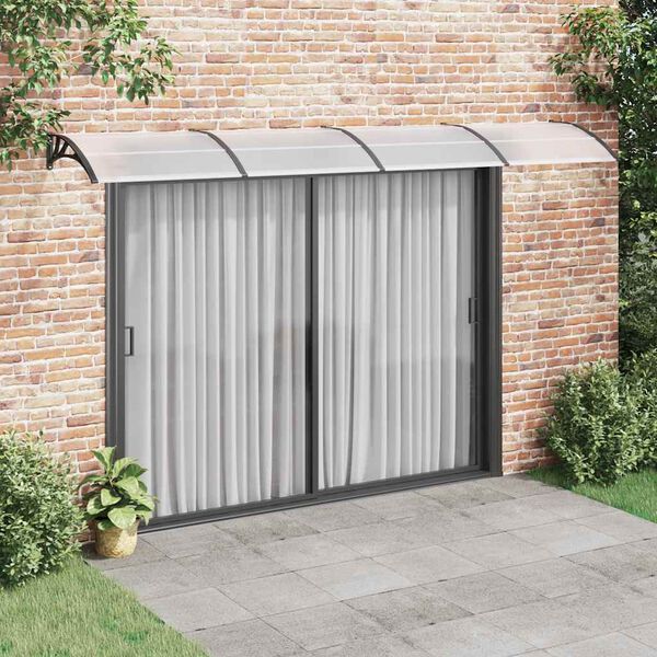 vidaXL Toldo para porta 400x100 cm policarbonato preto