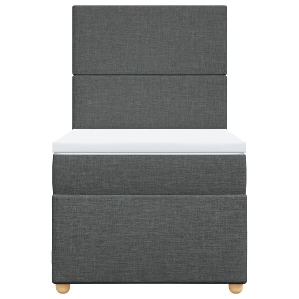 vidaXL Cama com molas/colch&atilde;o 90x190 cm tecido cinza-escuro