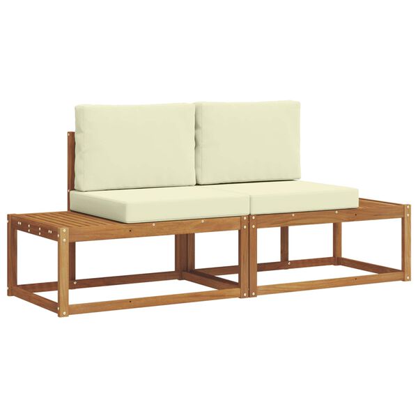 vidaXL Conjunto de Sof&aacute;s para Exterior com almofada 2 pcs Natural