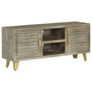 vidaXL M&oacute;vel de TV 110x30x48 cm mangueira maci&ccedil;a cinzento e bronze