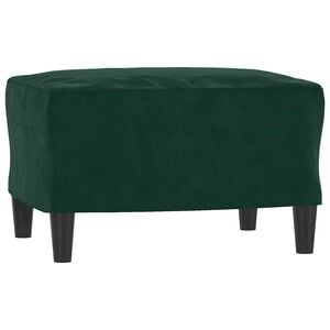 vidaXL Apoio de p&eacute;s 60x50x41 cm veludo verde-escuro