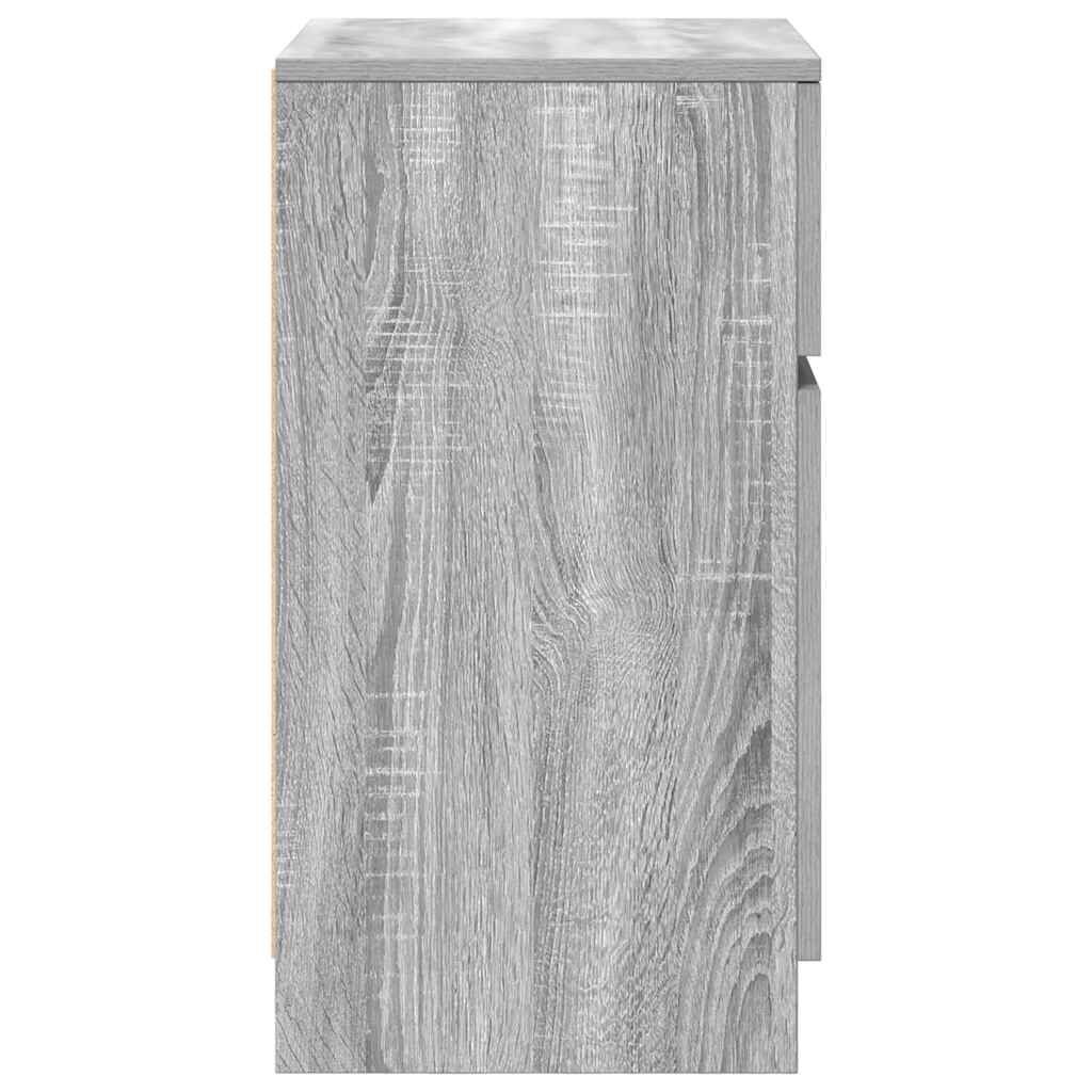 vidaXL Mesa de cabeceira 2 pcs derivados de madeira cinzento sonoma