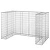 vidaXL Muro gabi&atilde;o p/ caixotes do lixo a&ccedil;o galvanizado 180x100x110 cm