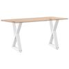 vidaXL P&eacute;s para mesa de jantar 2 pe&ccedil;as, branco, 50x(72-73,3) cm, a&ccedil;o