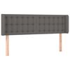 vidaXL Cabeceira de cama c/ abas couro artificial 147x16x78/88cm cinza
