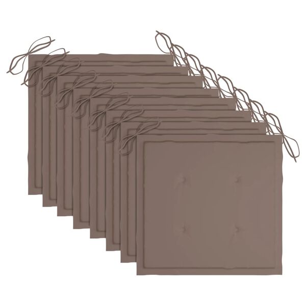 vidaXL Cadeiras de jantar p/ jardim 8 pcs c/ almofadões acácia maciça