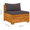 vidaXL 6 pcs conjunto lounge de jardim c/ almofad&otilde;es ac&aacute;cia maci&ccedil;a