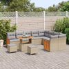 vidaXL Conjunto de Sof&aacute; de Jardim 12 pcs bege e cinzento claro