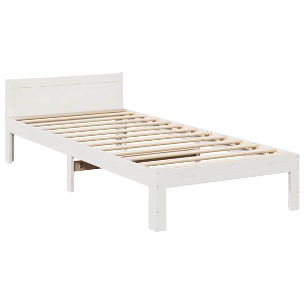vidaXL Estrutura de cama familiar sem colch&atilde;o branco 240x200 cm