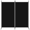 vidaXL Divis&oacute;ria de quarto com 2 painel 175x180 cm preto tecido