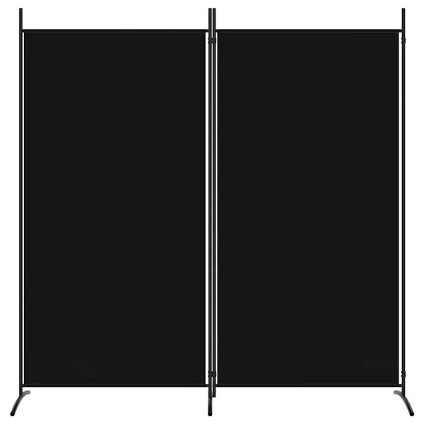 vidaXL Divis&oacute;ria de quarto com 2 painel 175x180 cm preto tecido