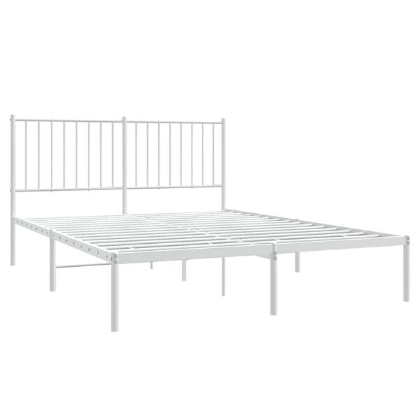 vidaXL Estrutura de cama com cabeceira 140x200 cm metal branco