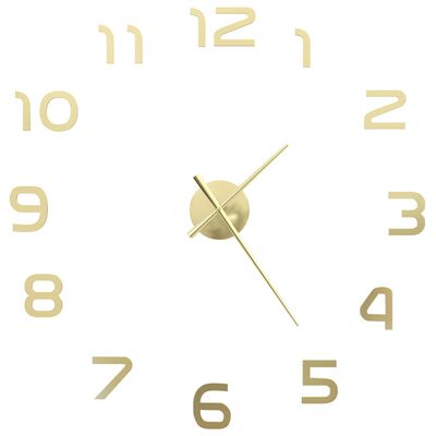 vidaXL Relógio de parede 3D com design moderno 100 cm XXL dourado