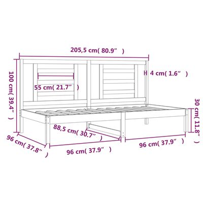 vidaXL Sofá-cama 90 x 200 cm madeira de pinho maciça cinzento