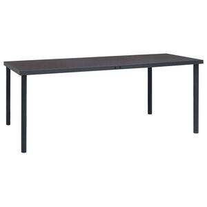 vidaXL Mesa de jantar para jardim 190x90x74 cm a&ccedil;o antracite