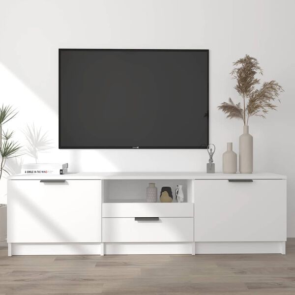 vidaXL M&oacute;vel de TV Branco 140x35x40 cm Madeira Engenheirada