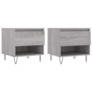 vidaXL Mesas de centro 2 pcs 50x46x50cm deriv. madeira cinzento sonoma