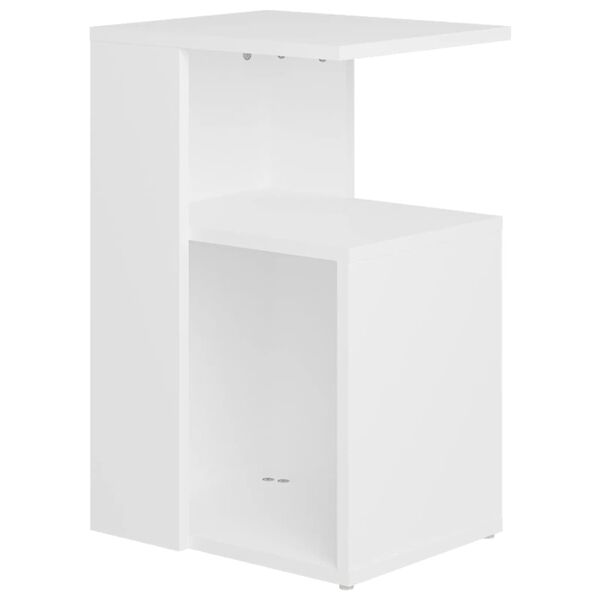 vidaXL Mesa de apoio 36x30x56 cm contraplacado branco