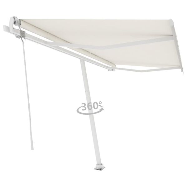 vidaXL Toldo automático independente 400x300 cm cor creme
