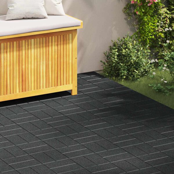 vidaXL Pedra Passo 6 pcs Preto 40,5 x 40,5 x 2 cm Borracha