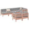 vidaXL 8 pcs conj. sof&aacute;s jardim c/ almofad&otilde;es madeira abeto-de-douglas