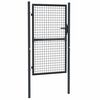 vidaXL Port&atilde;o de jardim em tela de a&ccedil;o galvanizado 100x150 cm cinza